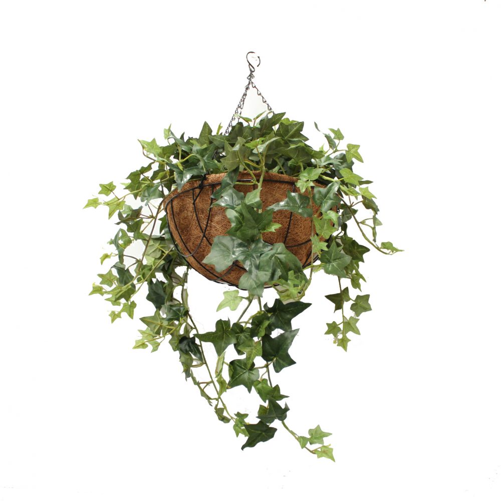 Artificial Double Ivy Vine 73cm Complete In Hanging Basket 