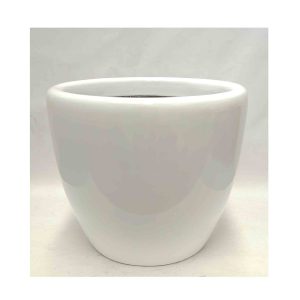 Fibreglass Pot Venetian Round 36cm Gloss White